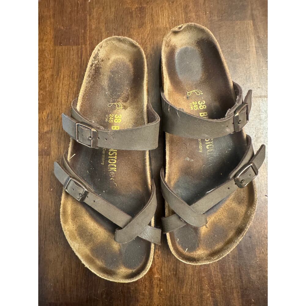 Birkenstock women's mayari birko-flor sandals brown size 38/ 8